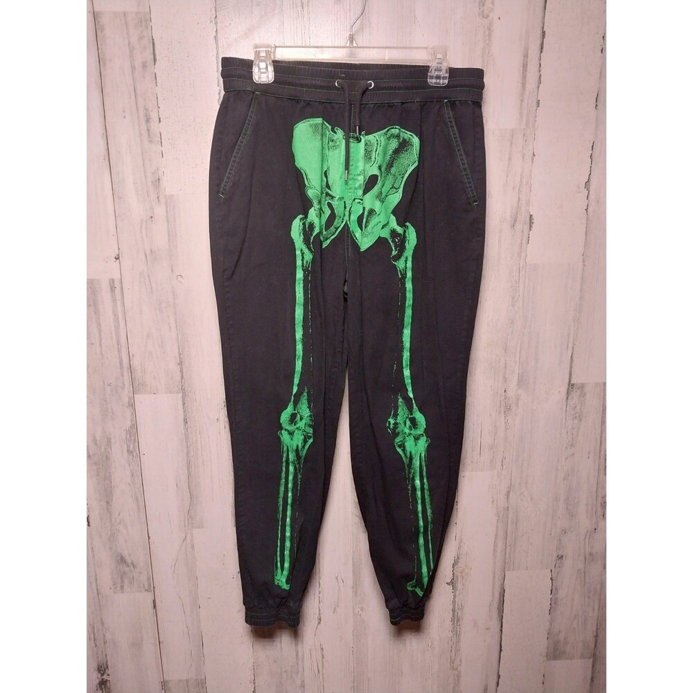 Hot Topic Men's Medium Green Skeleton Jogger Pants